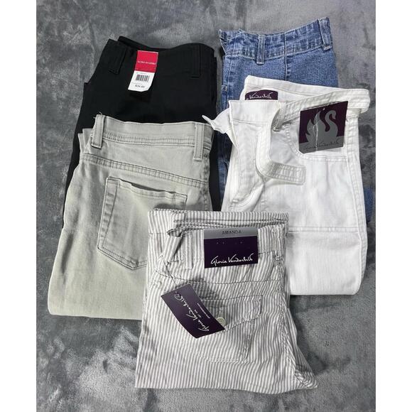 Gloria Vanderbilt Women’s Capri Pants Jeans Shorts Amanda Fit Size 12 Lot Of 5 - Picture 1 of 9